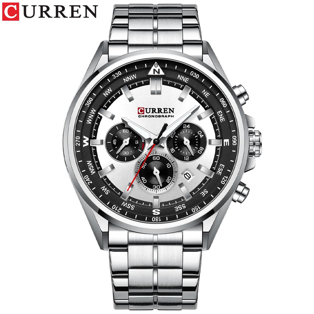 CURREN Luxury Wrist Watches for Men Stainless Steel Quartz Wristwatches with Chronograph Casual Sport Clock 8399 erkek kol saati