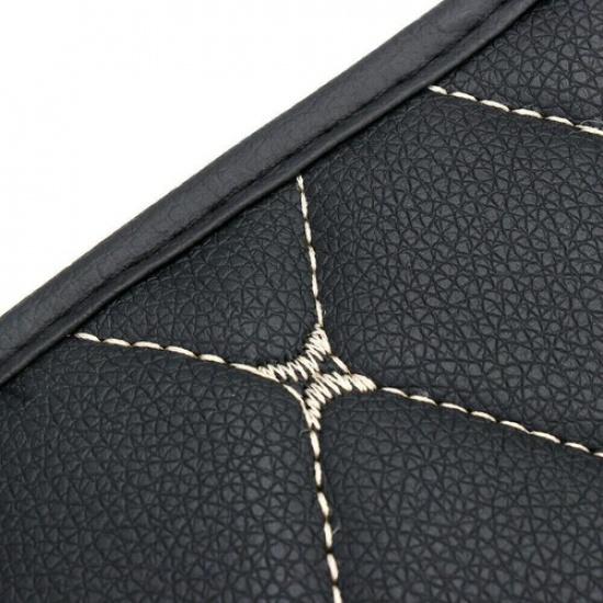 Universal Car Armrest Cover Pad Center Console Box Cushion Mat Black-White Line