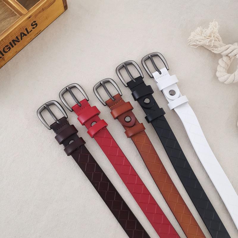 Simple Waist Belt With Lingge Design And Alloy Buckle For Casual And Attire Work