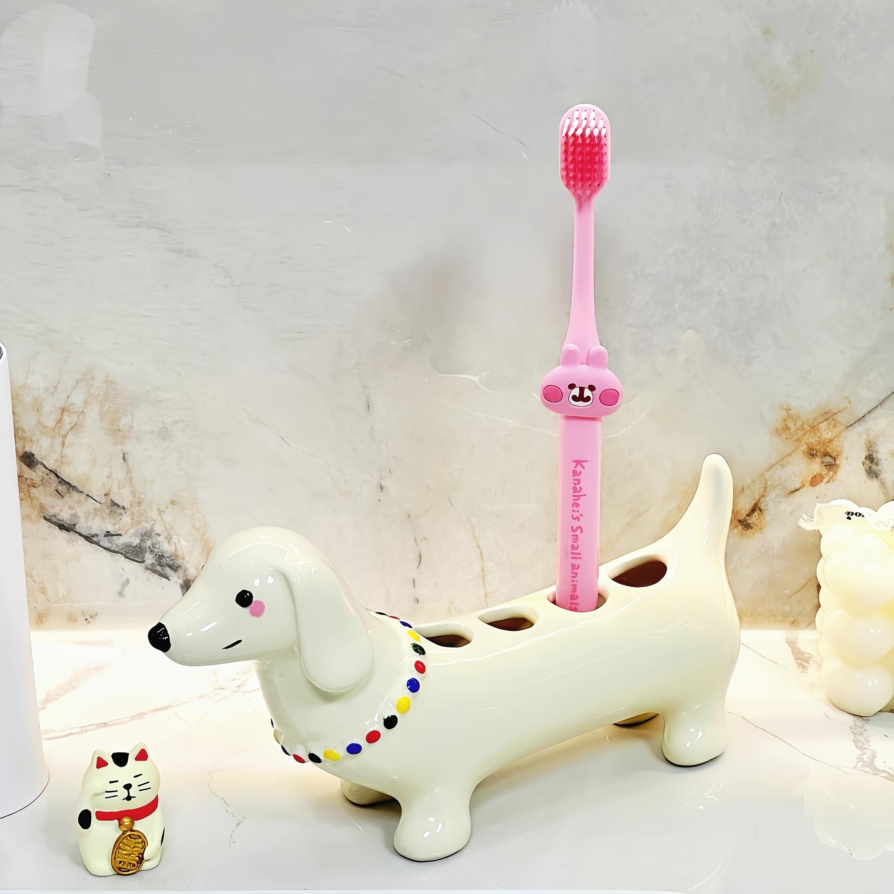 

Новый оригинальный дизайн держателя для зубных щеток «Такса», подходит для хранения зубных щеток в ванной комнате дома, декор необычной формы, держатель для зубной щетки, зубной пасты White dachshund puppy