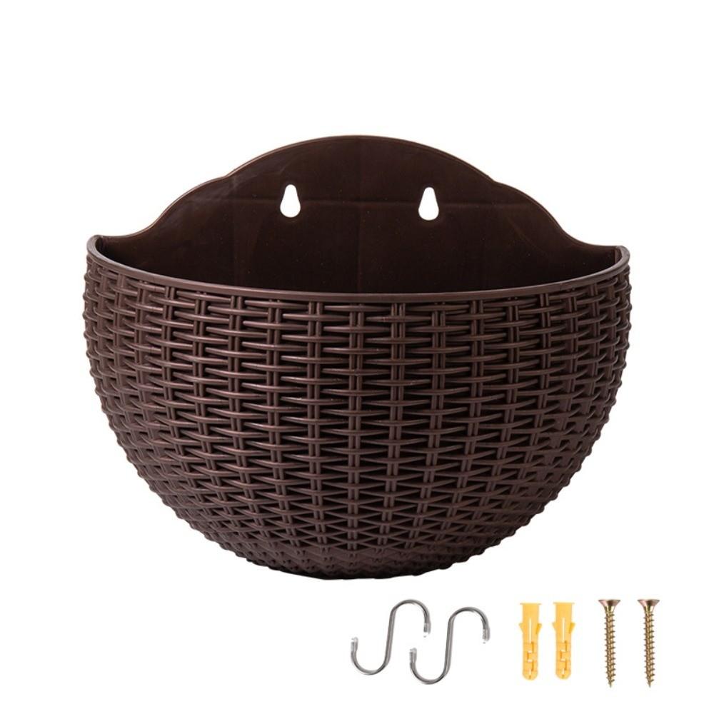 Plastic Rattan Weaving Hanging Flowerpot Wear-resistant Wall Flower Pot  Flower Shop