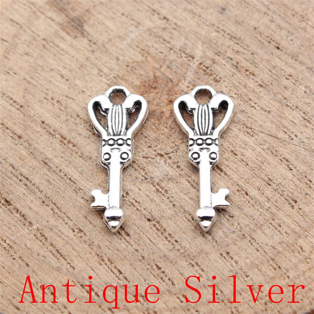 Classic Key Shaped Charms Pendant For Bracelet Necklace Jewelry Making Craft Findings