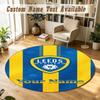 Round Rug Custom NameLeeds United Pattern Non Slip Carpet Home Floor Decor