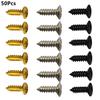 50 Stück/Set Gold Schwarz Silber Elektrische Gitarre Bass Schlagbrett Abdeckplatte Schrauben Für Gitarre Bass Metall Befestigungsschraube Großhandel