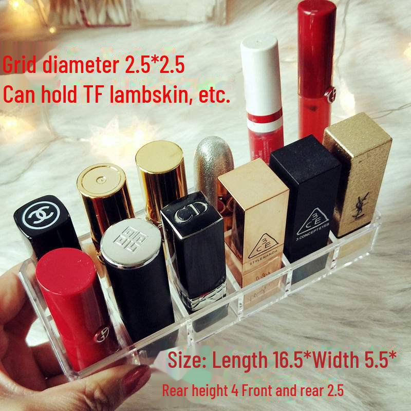 

Прозрачная пылезащитная полка для помады с крышкой - многосекционное хранилище для помады и косметики