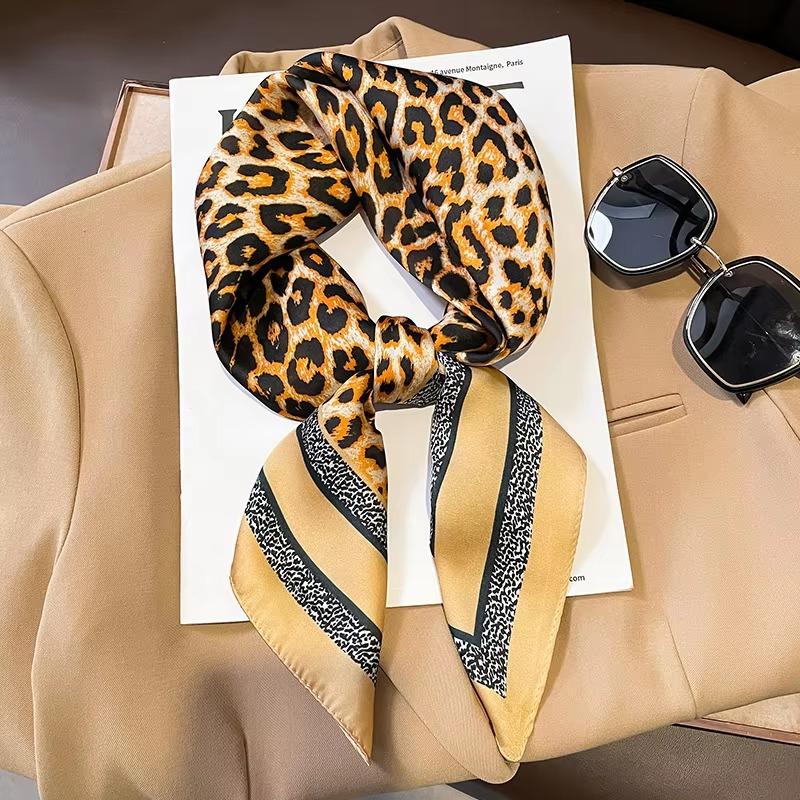 Horse Print Female Silk Neck Scarf Square Hair Scarves Foulard Head Band Shawls Wraps Neckerchief Bandana Women