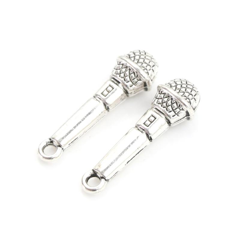 2Pcs 1:12 Doll House Accessories Prop Miniature Metal Microphone