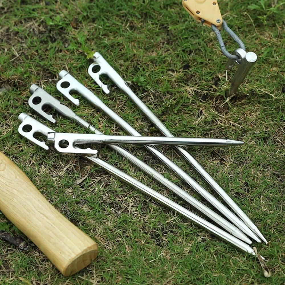 4 Packs Of Stainless Steel 420 Outdoor Tomb Tent Ground Nails Camping Ground Nails Anti Falling Tent Nails