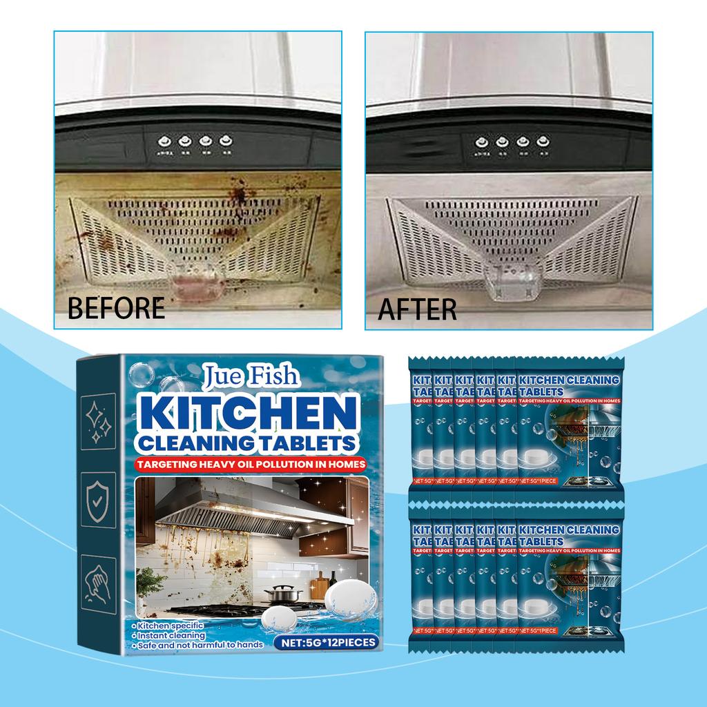 Šumivé tablety na dekontaminaci a odstranění oleje pro domácnost, multifunkční čisticí nástroj na mytí nádobí