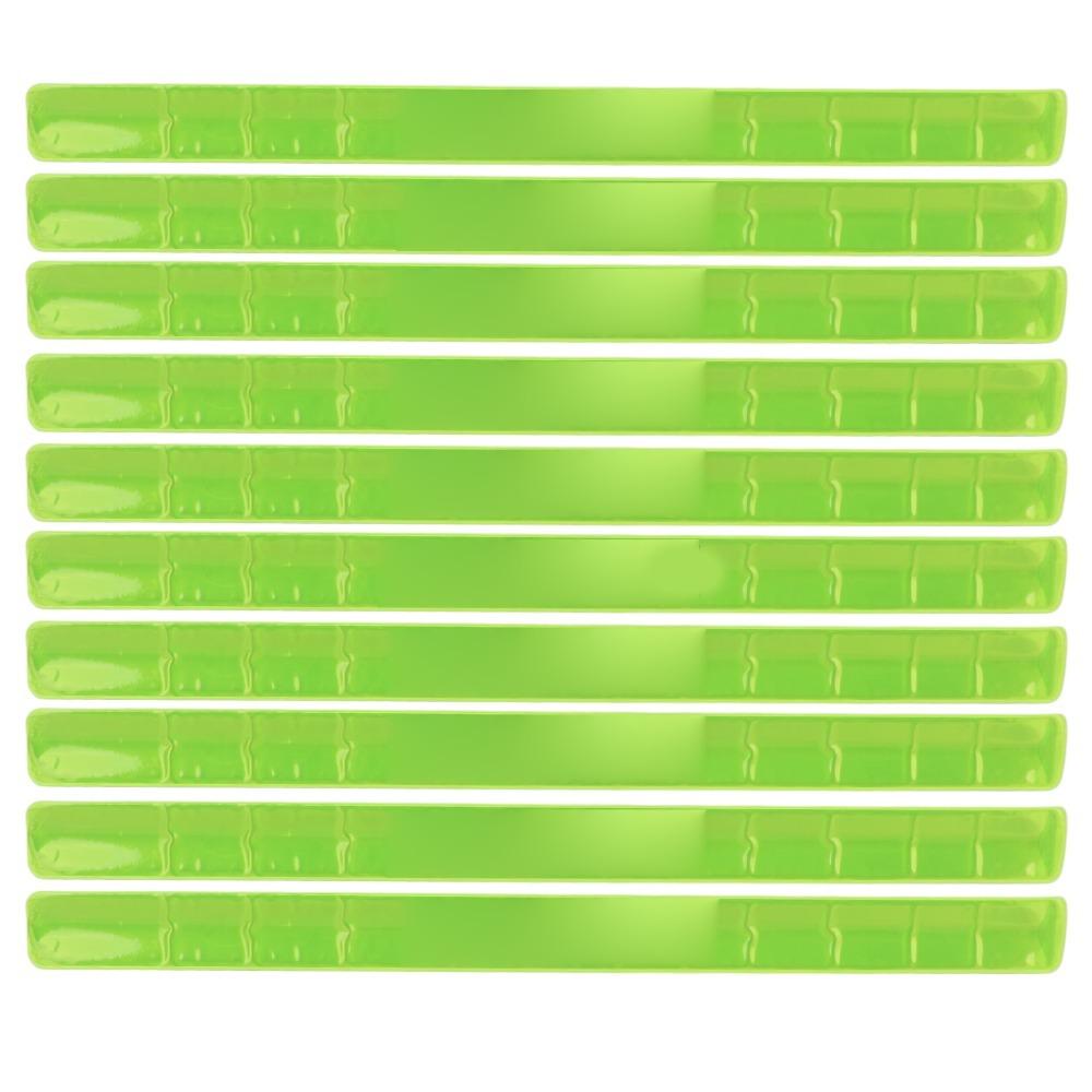 10PCS 40*3cm Snap Bracelet Armbands High Visibility Safety Reflector Strips  Cycling
