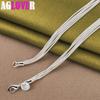 925 Sterling Silver Five Snake Chain Heart Necklace Jewelry