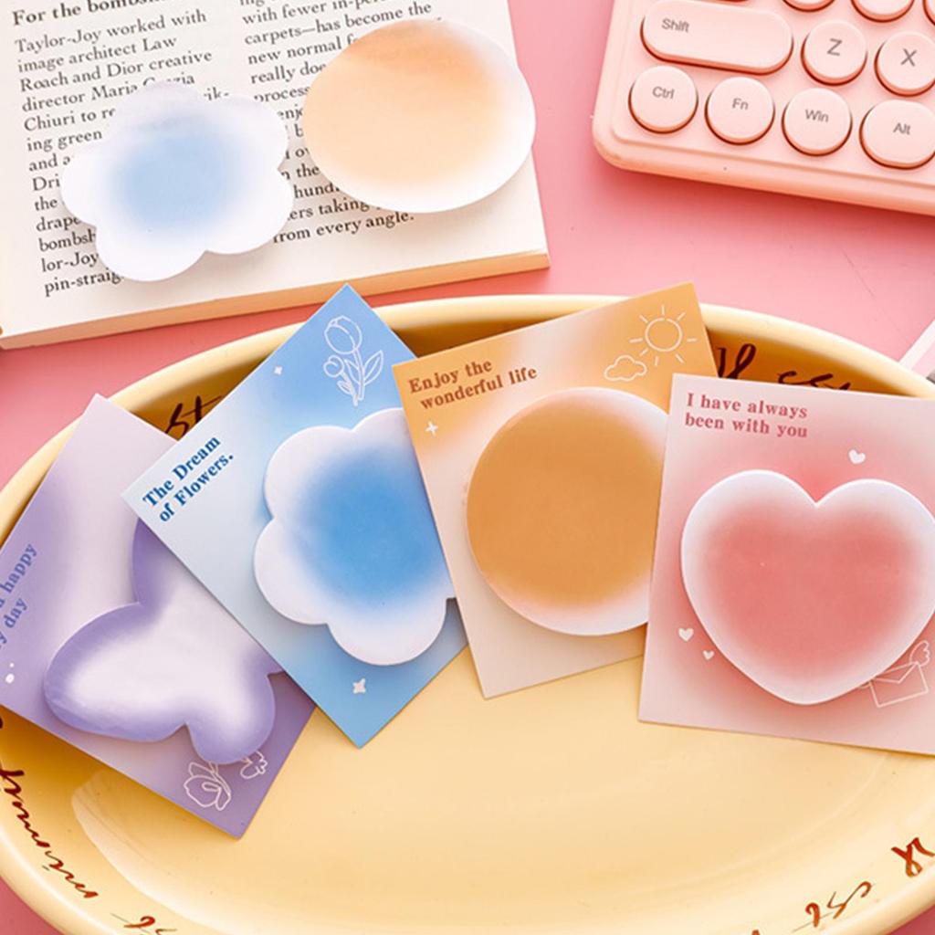 Gradient Sticky Notes Special-shape Sticky Notes with Halo Effect High Aesthetic Student Stationery Memo Pads Kawaii Stationery