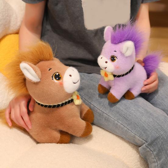 Horse Doll Plush Toy Year of The Horse Auspicious Meaning Keychain Pendant PP Cotton Filling Doll Home Car Decor