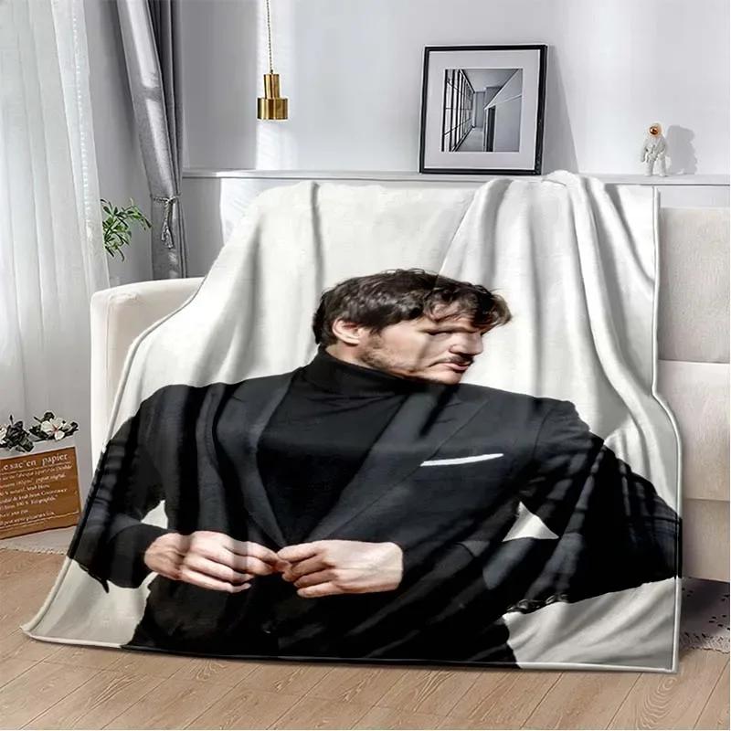 Pedro Pascal Pattern Throw Blanket Light Weight Blanket for Living Room Bedroom Kidsroom Warm Blanket Christmas Gift