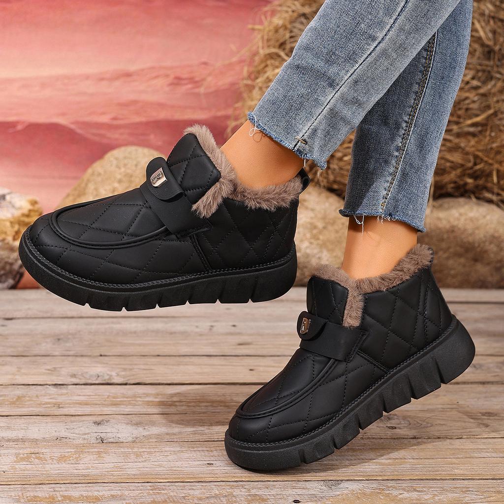 Snow Boots, Winter Oversized Women's Shoes, with Warm Fleece and Thick Soled Women's Cotton Shoes, Comfortable To Wear On One Foot