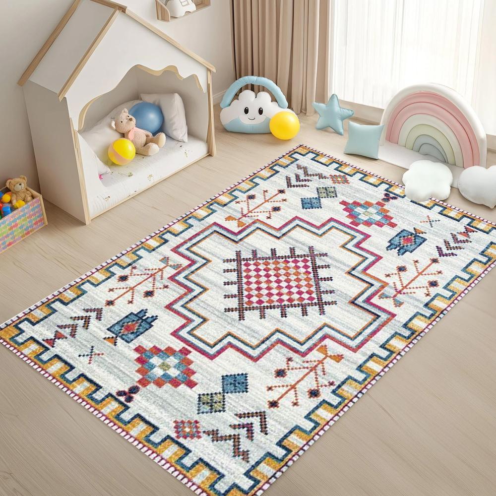 Bohemian Geometric Rug Carpet Mat Non-Slip for Living Room Bedroom Living Room Kids Rooom Nursery Home Decor Gife