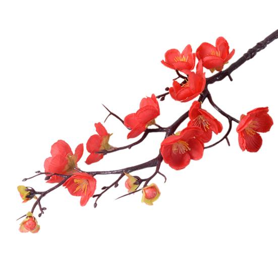 Artificial Plum Blossom Flowers Faux Cherry Blossom Branches Fake Long Stems Flower for Vase Floral Arrangement Home Wedding Table Decor