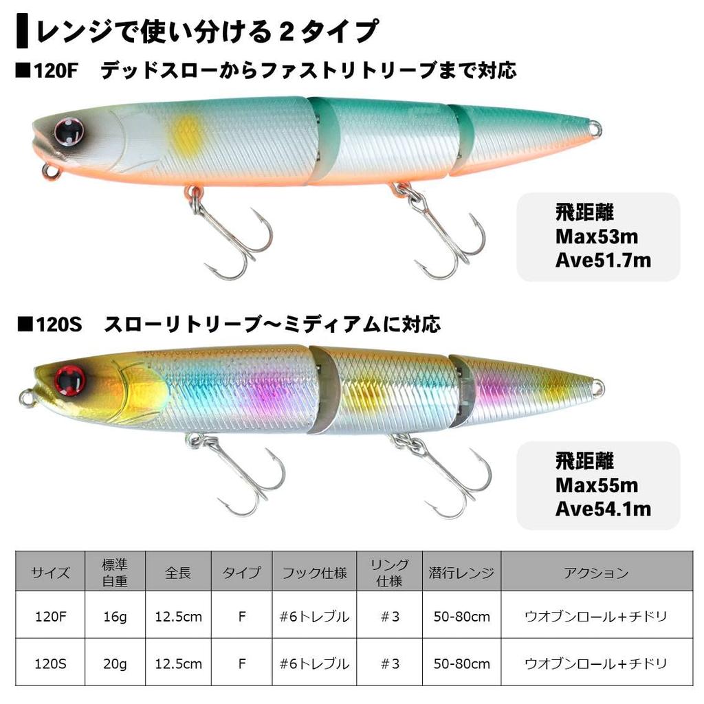 Daiwa Seabass Morethan Slap Hitter Lime Chart Konoshiro 120S Lure