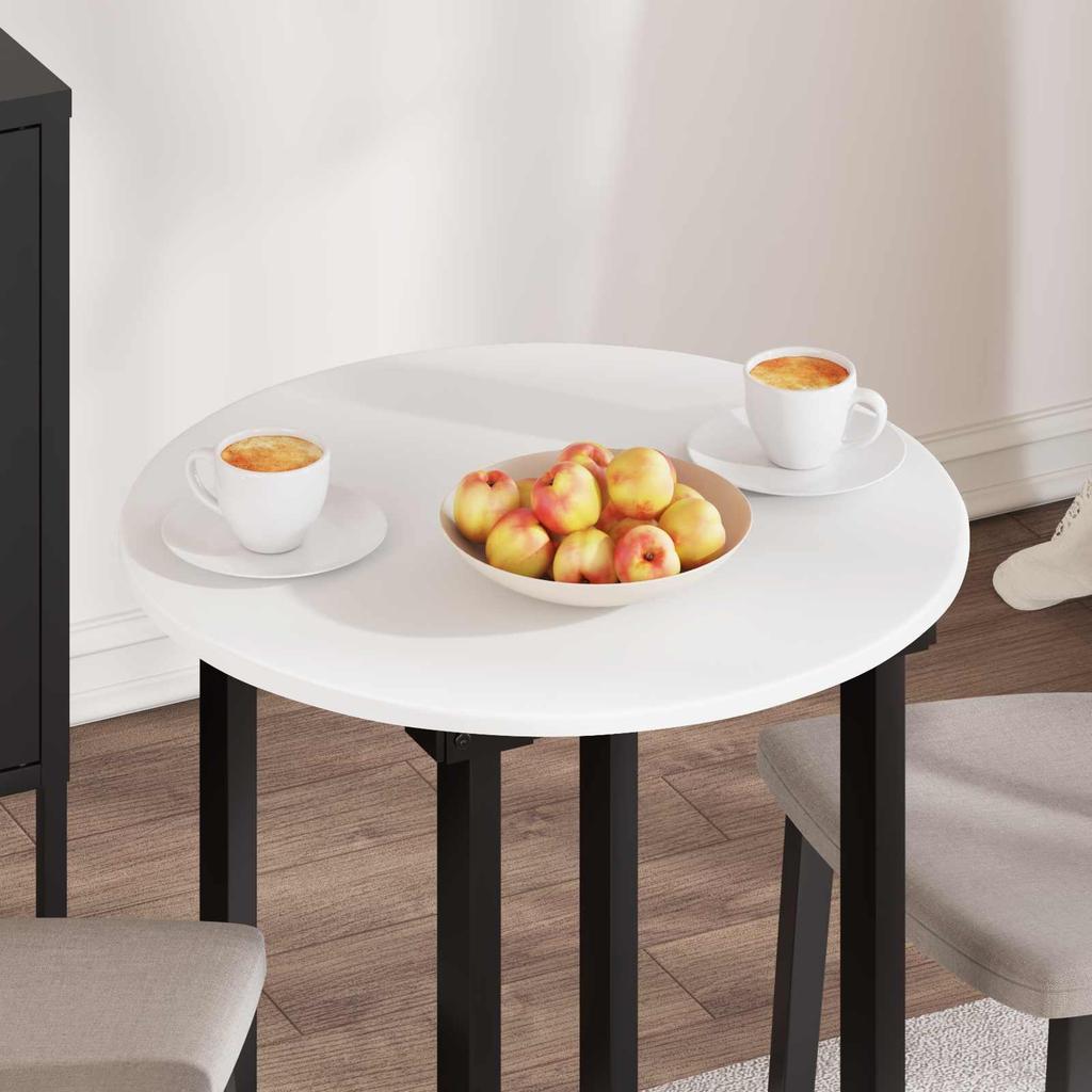 Tabletop Ø 60 x 1.5 cm Round Engineered Wood White
