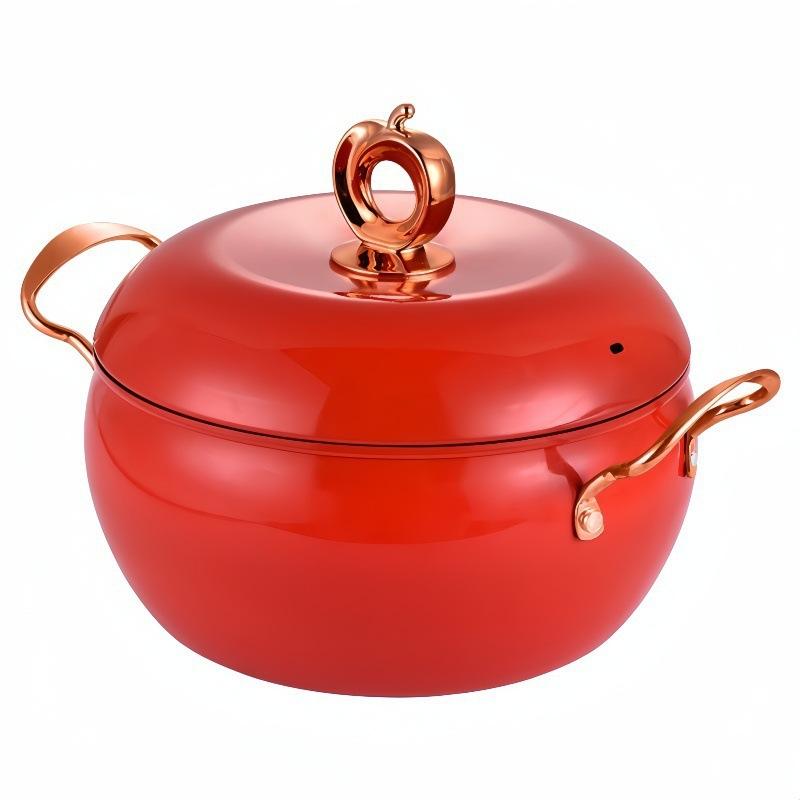 

Non Stick Soup Apple Shape Pot Portable Multifuctional Kitchen Cookware Deep Cooking Casserole Pot Cooking Casserole Stew Pat