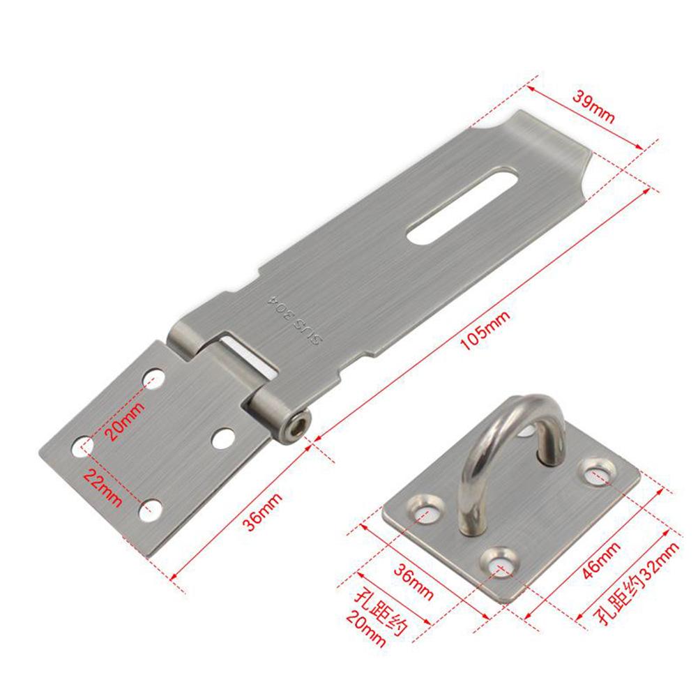 1Pc Padlock Hasp Door Clasp Lock W/ Mounting Screws Stainless Steel Burglar-proof Spare Tools For Door Cabinet Box Drawer