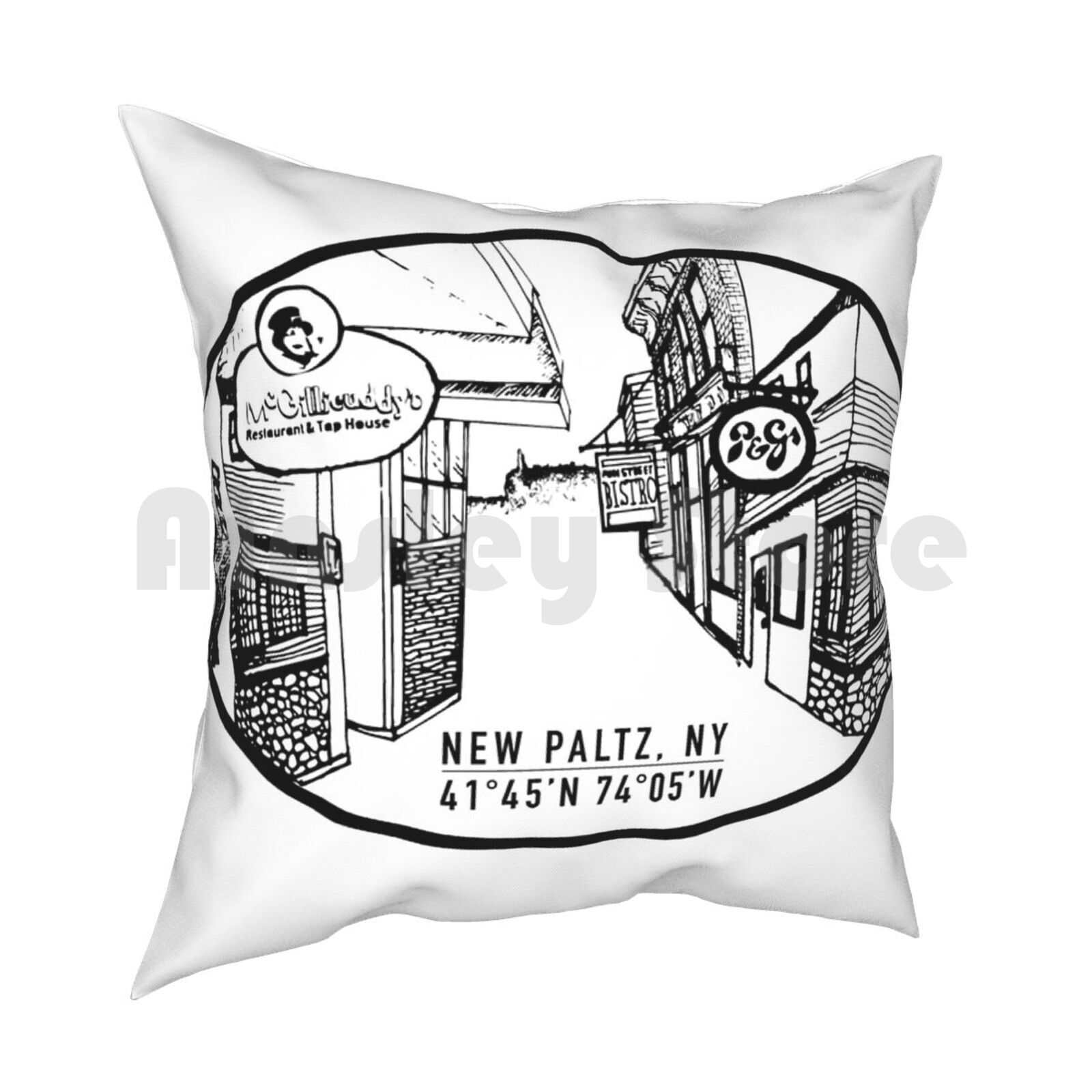Main Street New PaltzOval Pillow Case Printed Home Soft Throw Pillow New Paltz New York Upstate Suny New Paltz Main 30x30cm 12x12in