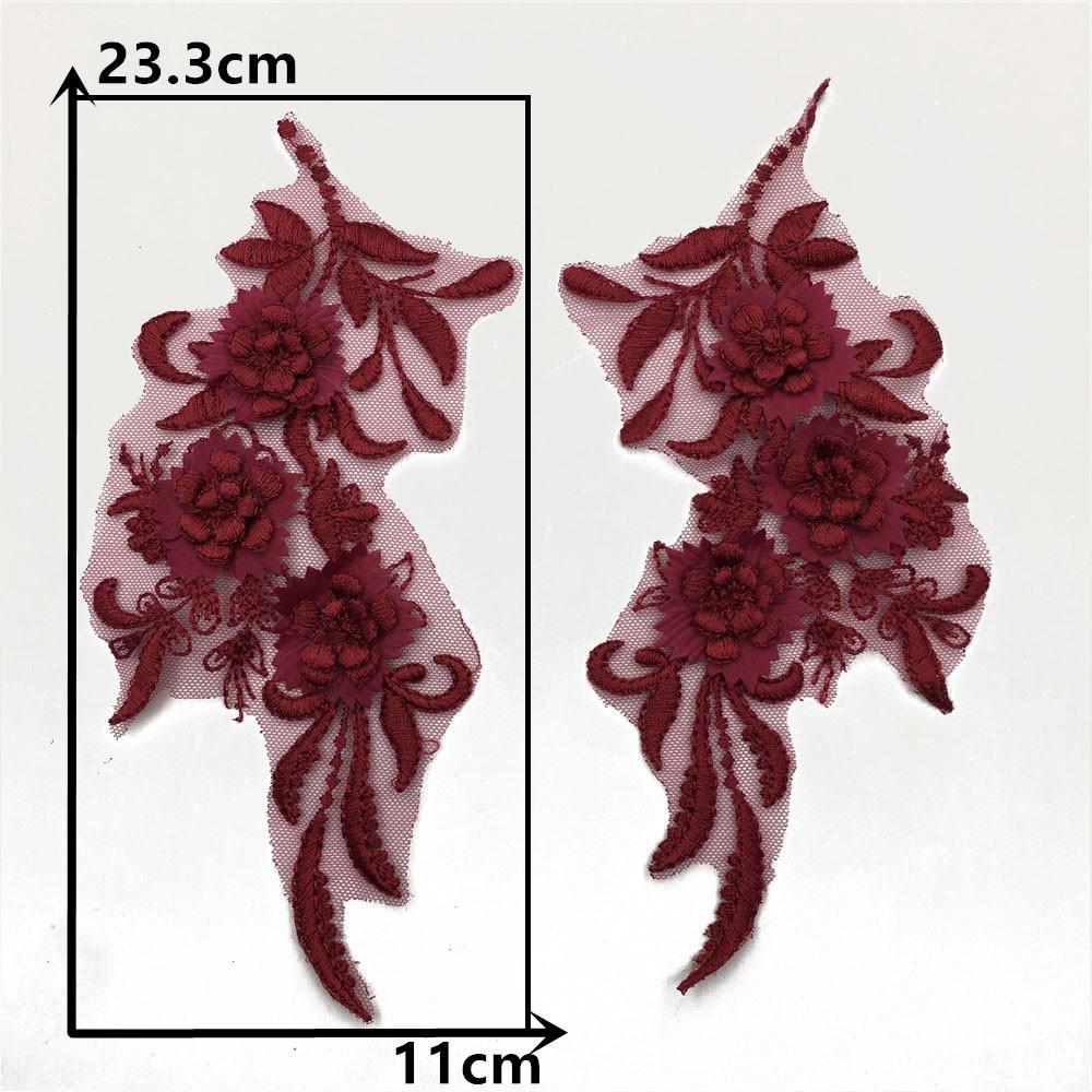 Wedding Dress Pair Flower Multi-Color Collar Three-Dimensional Embroidery Hollow Lace Decoration Sewing Clothes Accessories