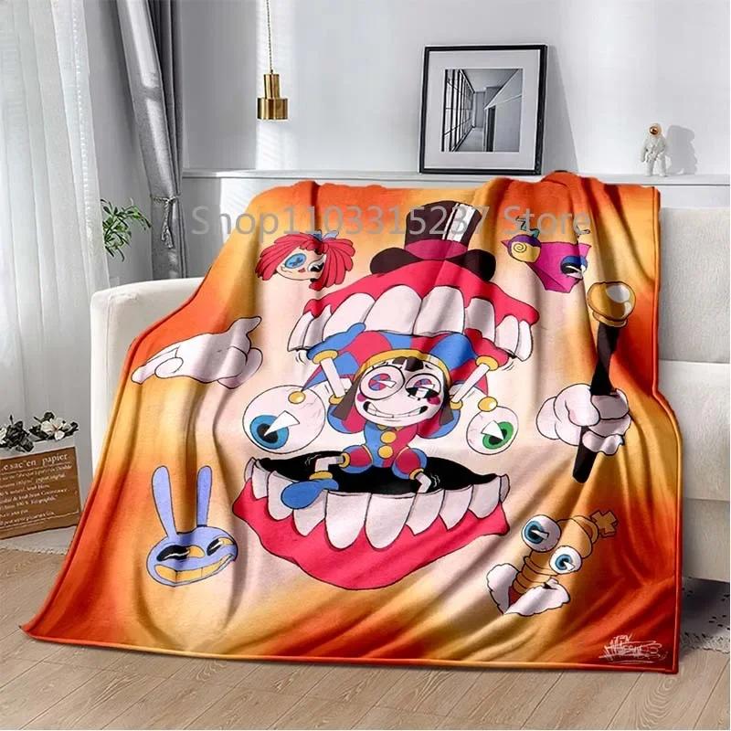 Cartoon Pomni Jax Digital Circus Magie Decken, Kinder Überwurfdecke, für Schlafzimmer Wohnzimmer Sofa Bett Auto, Kinder Geschenk, Decke
