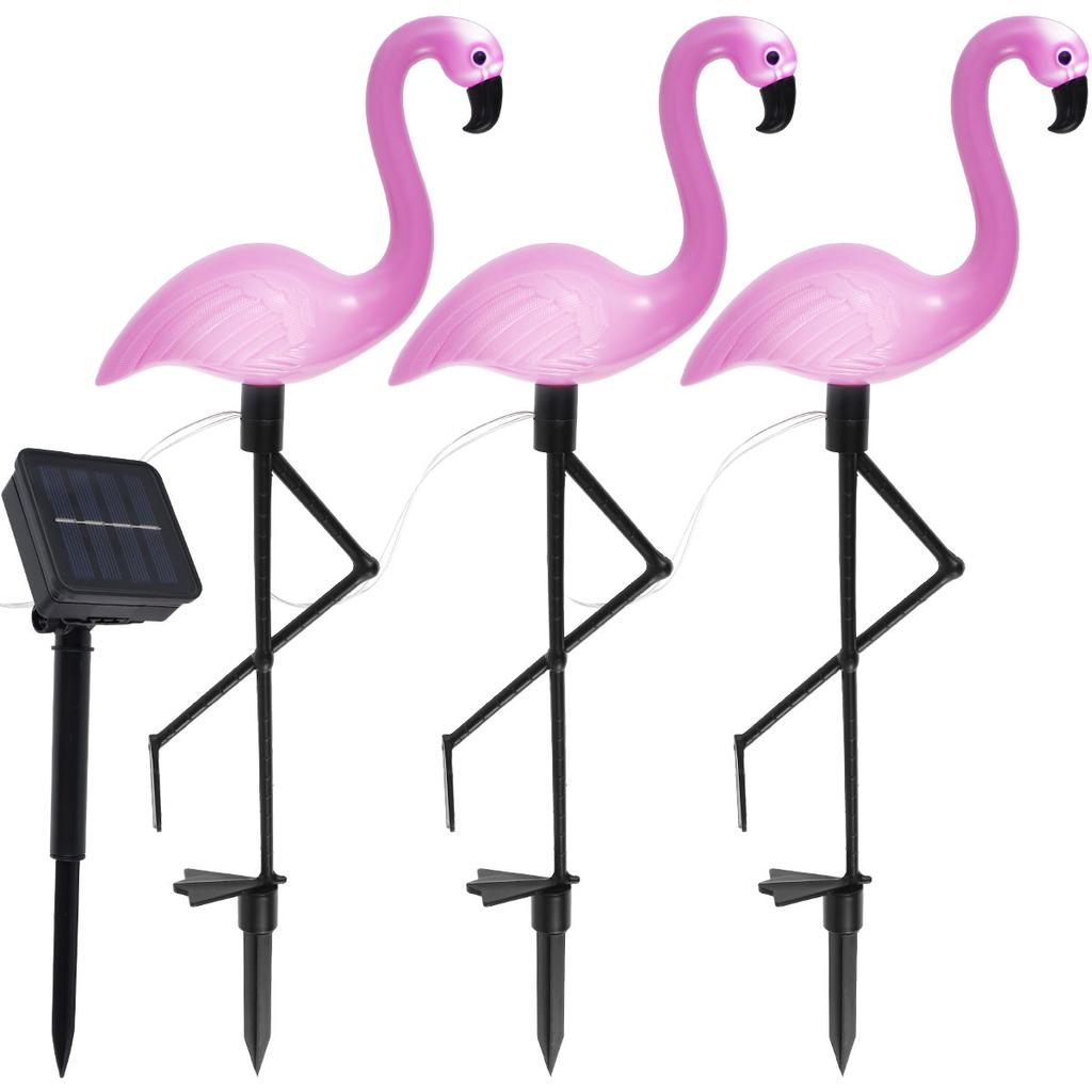 LED Solar Flamingo Light IP55 Flamingo Stake Light Auto On/Off Pink Flamingo Garden Floor Lamp Decorative Landscape Yard Light