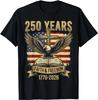 Retro Eagle Faith Freedom 250 Years Christian Cross US Flag T-Shirt
