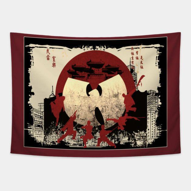Wu Tang Tapestry artistic depictions of the Wu Tang clan 75x100 чёрный