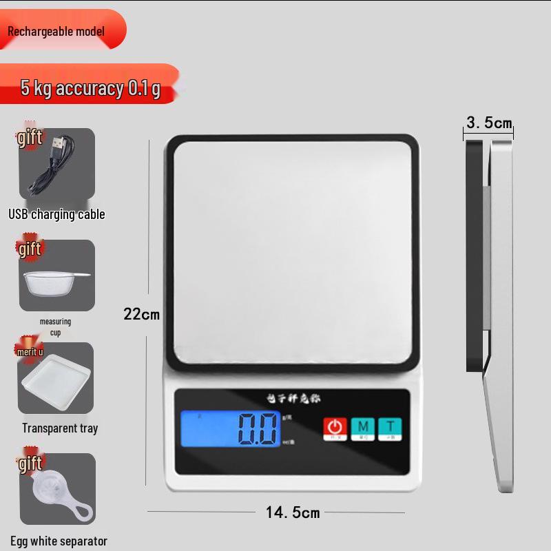 Compact Electronic Kitchen Baking Scale - Precision Gram Measurement for Food and Tea