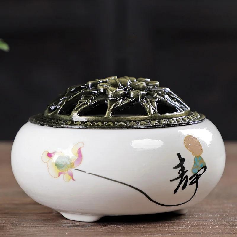 Y Ceramic Ice Cracking Incense Burner Coil Cone Stick Incense Burner Holder Home Ornaments Japanese Incense Burners Zen Decor
