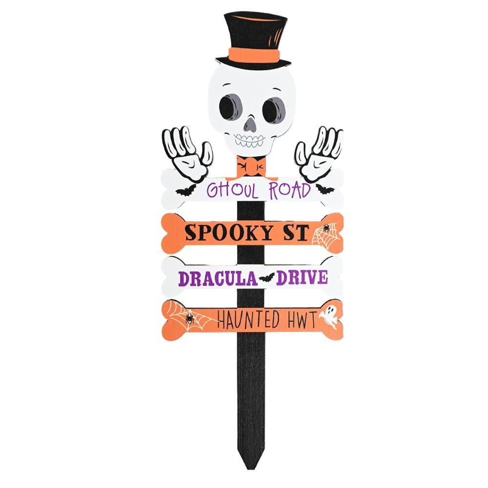 Lightweight Garden Wooden Signs Creative Garden Lawn Stakes Halloween Yard Sign  Outdoor Decor