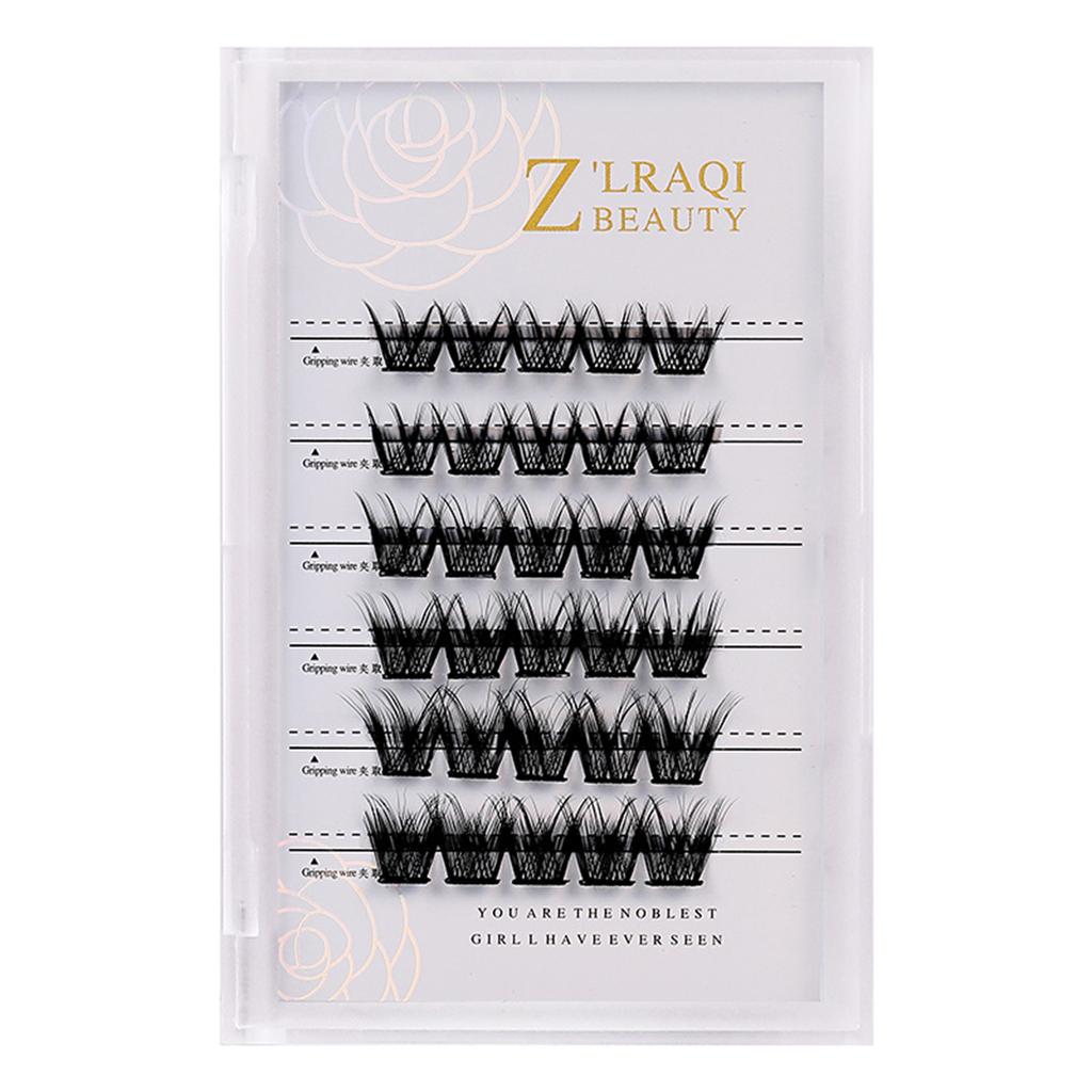 Z'LRAQI BEAUTY Individuelle falske øyevipper Selvklebende klynge falske øyevipper Limfrie øyevipper