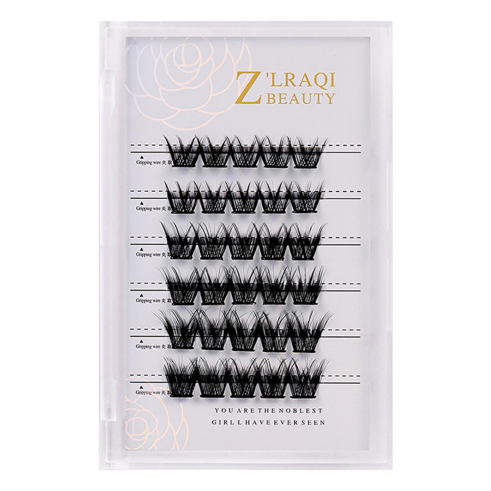 

Z LRAQI BEAUTY Індивідуальні накладні вії Самоклеючі кластери Накладні вії Вії без клею чорний