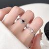 High-End Starlight Open Ring, Black And White Simple Index Finger Ring, Couple Docking, Fashionable Niche Personalized Jewelry