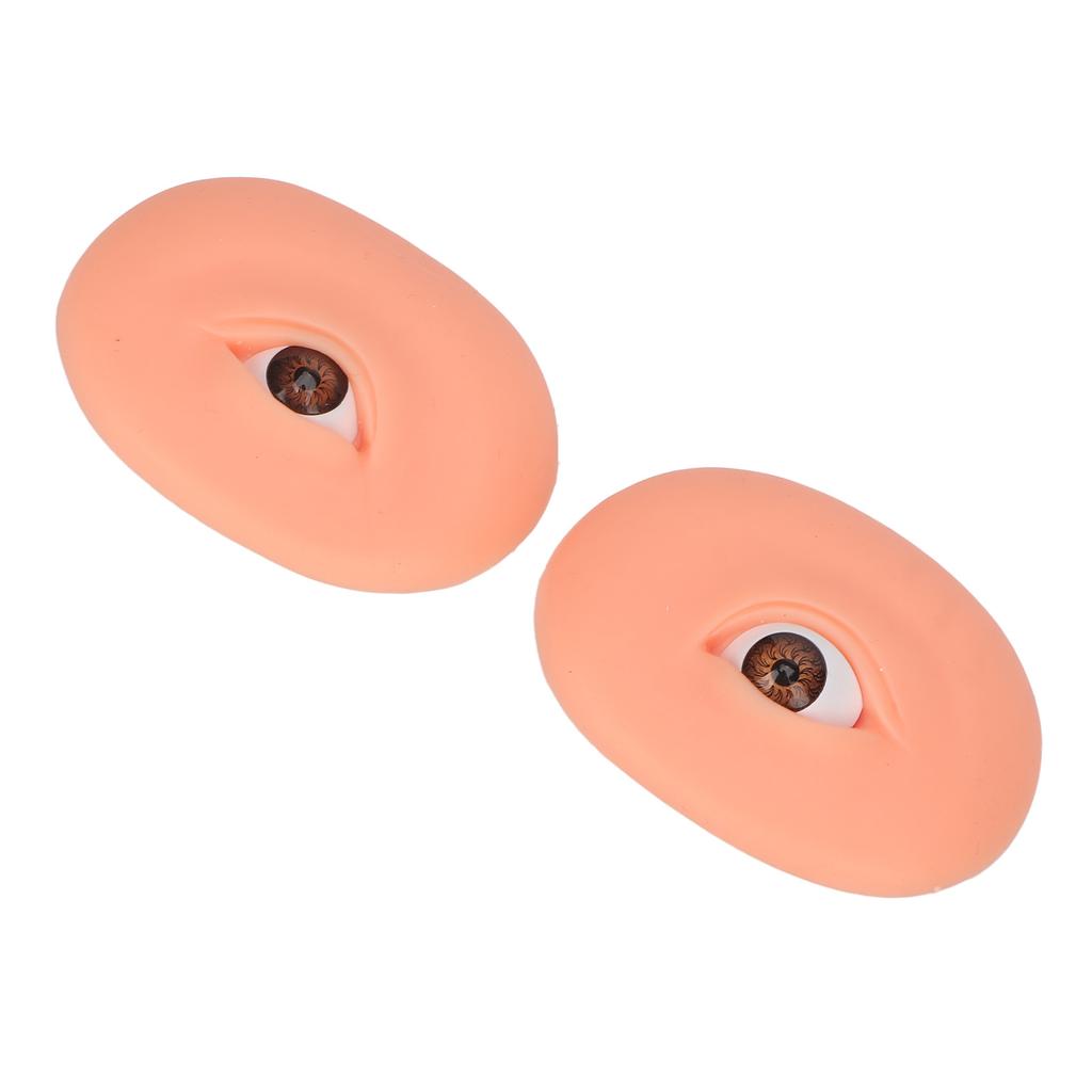 Eyebrows Microblading Eye Model Soft Silicone Eyeshadow Makeup Practice Eyes Board Dark Skin Color