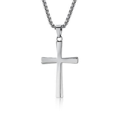 Titanium Steel Cross Necklace Unisex Simple Cold Style Accessories Personalized Pendant Jewelry