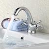 Badezimmerarmatur 4 Zoll Waschtischarmatur 2-Griff Centerset Badezimmerwaschbeckenarmatur