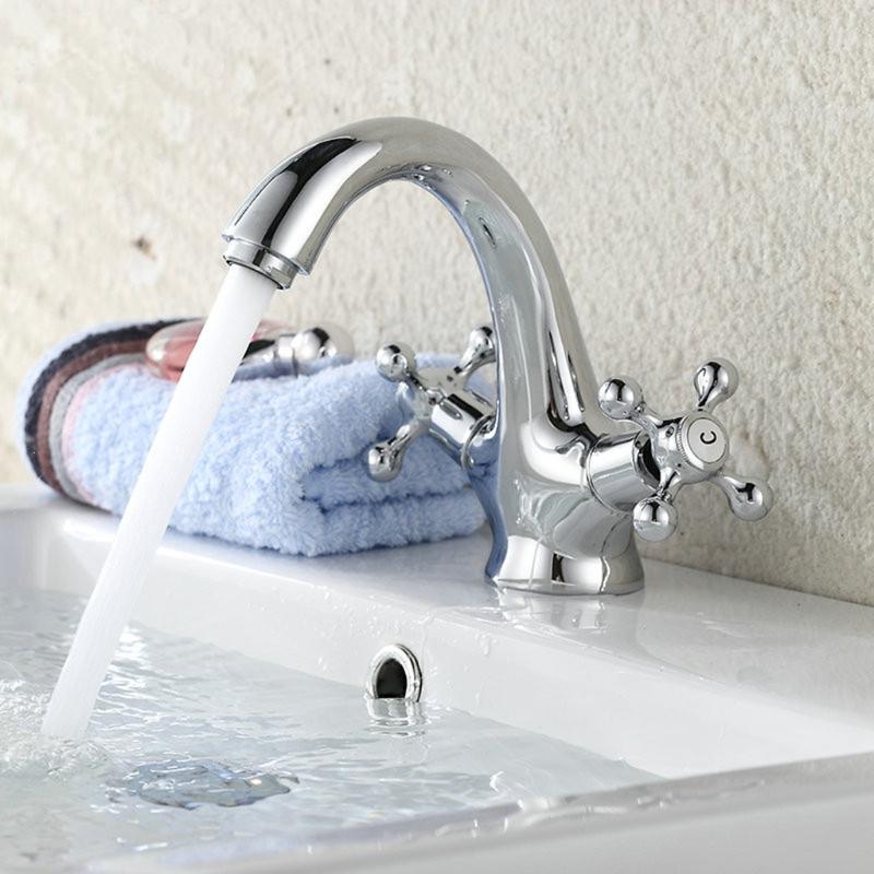 Badezimmerarmatur 4 Zoll Waschtischarmatur 2-Griff Centerset Badezimmerwaschbeckenarmatur