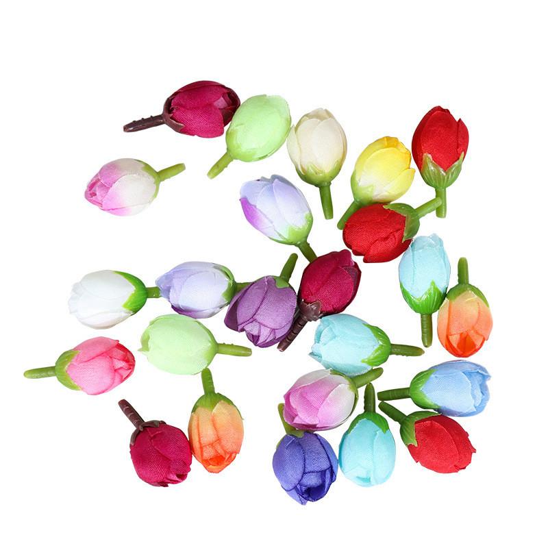 Artificial Rose Silk Buds For Diy Wedding Bouquets Home Decor Craft Supplies