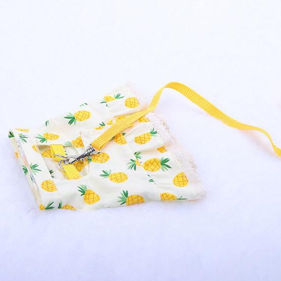 1 Set Kaninchen Kleidung Leine Spitze Saum Bowknot Pfirsich Druck Haustier Kaninchen Hamster Zugseil Pet Liefert