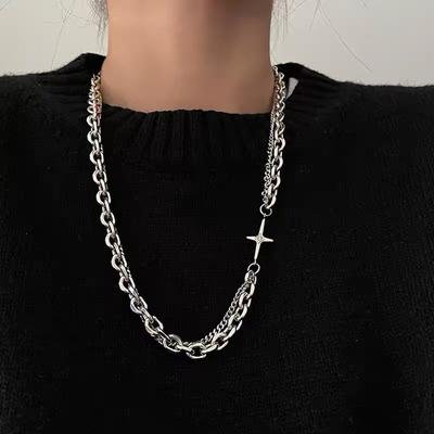 Men's Boys' Trendy Ins Hip-hop European and with Chain Women's Trendy Brand Necklace Pendant
