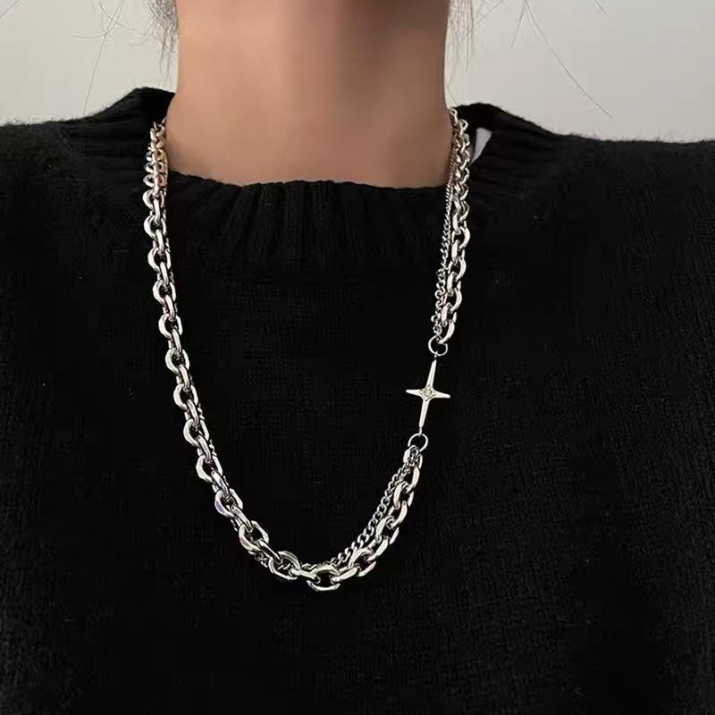 Men's Boys' Trendy Ins Hip-hop European and with Chain Women's Trendy Brand Necklace Pendant