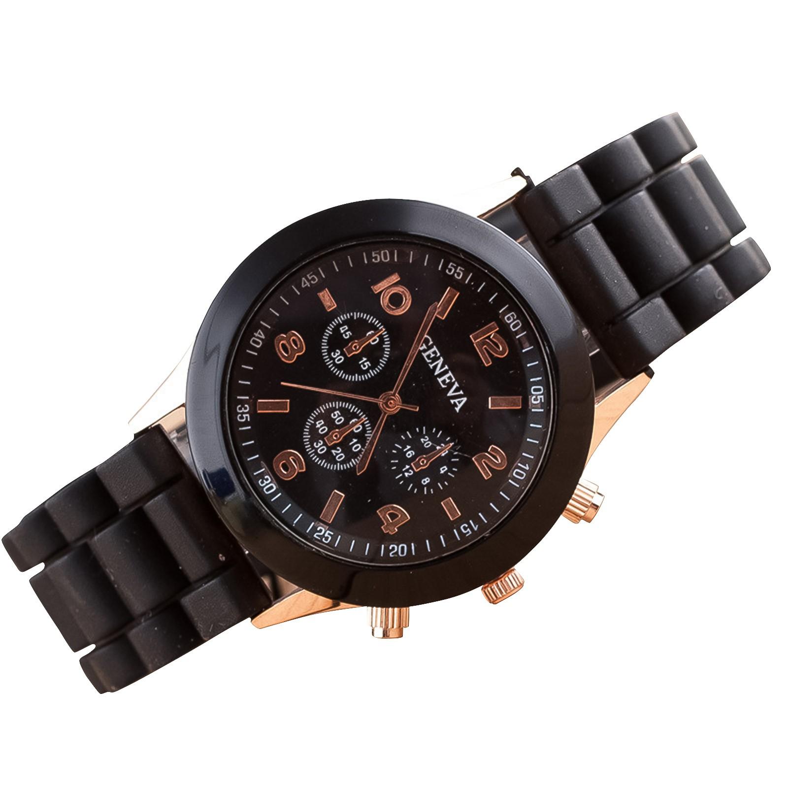 

Мужские и женские часы Женские водонепроницаемые часы Украшения для кварцевых часов чёрный