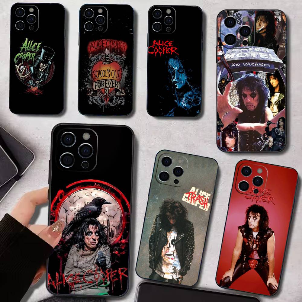 A-Alice Cooper wallpaper Phone Case Silicone Soft For IPhone 17 16 15 14 13 12 11 X XR Plus Pro Max Plus