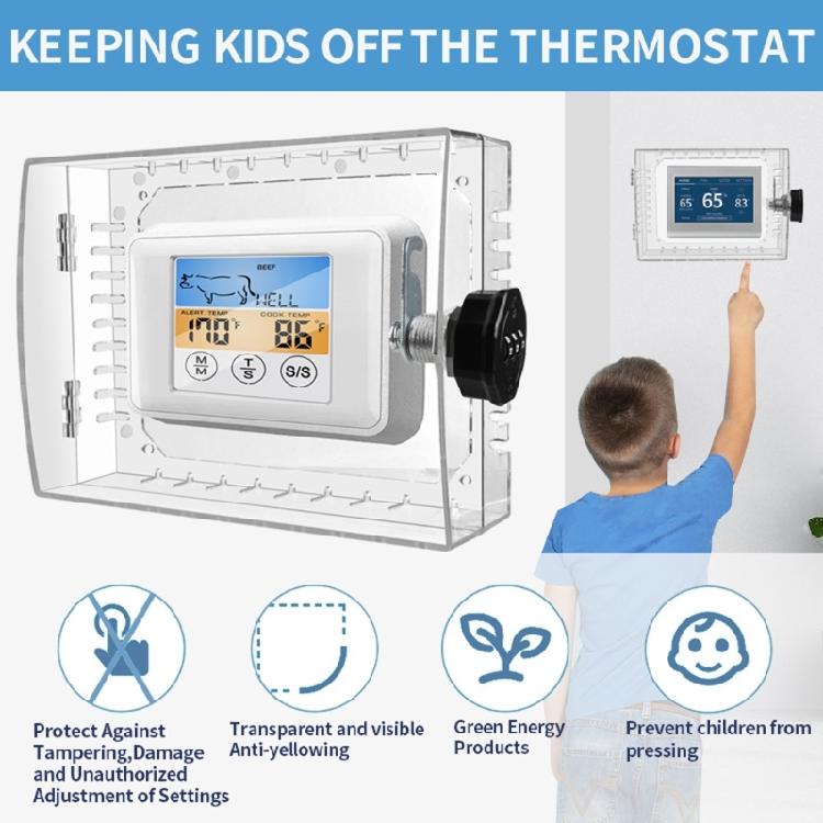 Clear Thermostat Lock Box with Combination Lock Set Wall Mount Thermostat Cover for Enhances Security and Protective