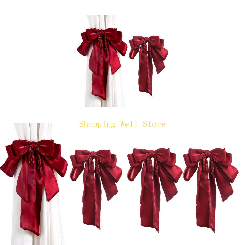 KX4B Romantics Curtain Holdbacks Pack of 2 Bowknot Drapery Tiebacks Home Room Decors China Mainland