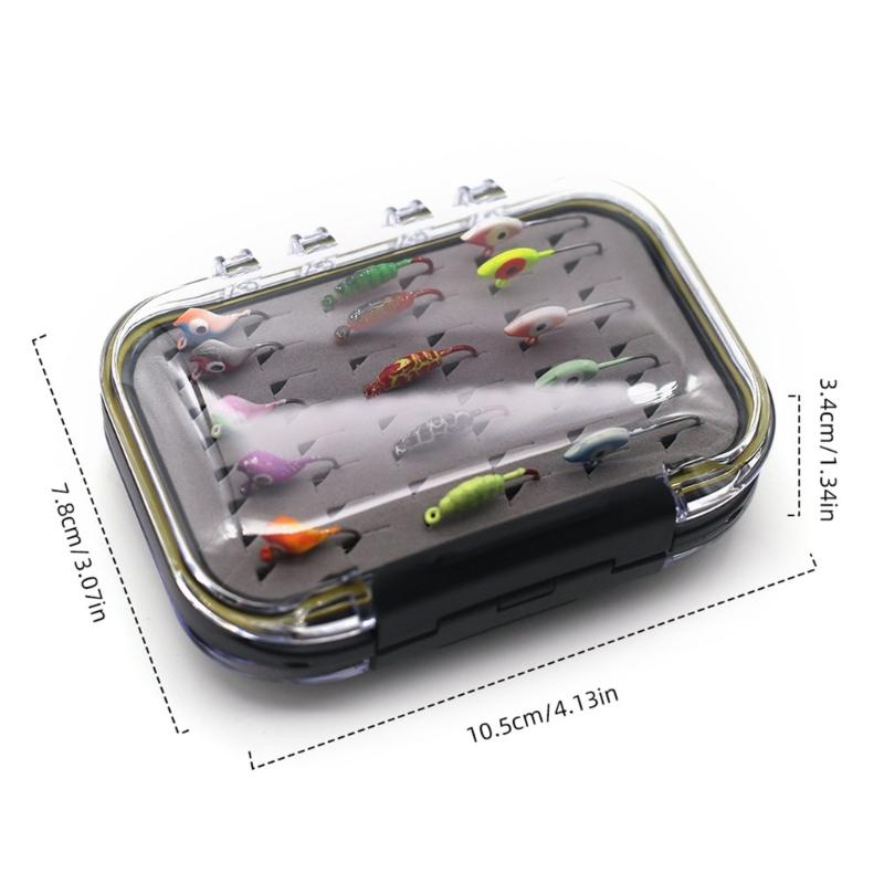 Sinking Metal Jigging Hard Baits Winter Ice Fishing Jig Set Ice Fishing Gear with Box Small Baits Ice Fishing Lure Set